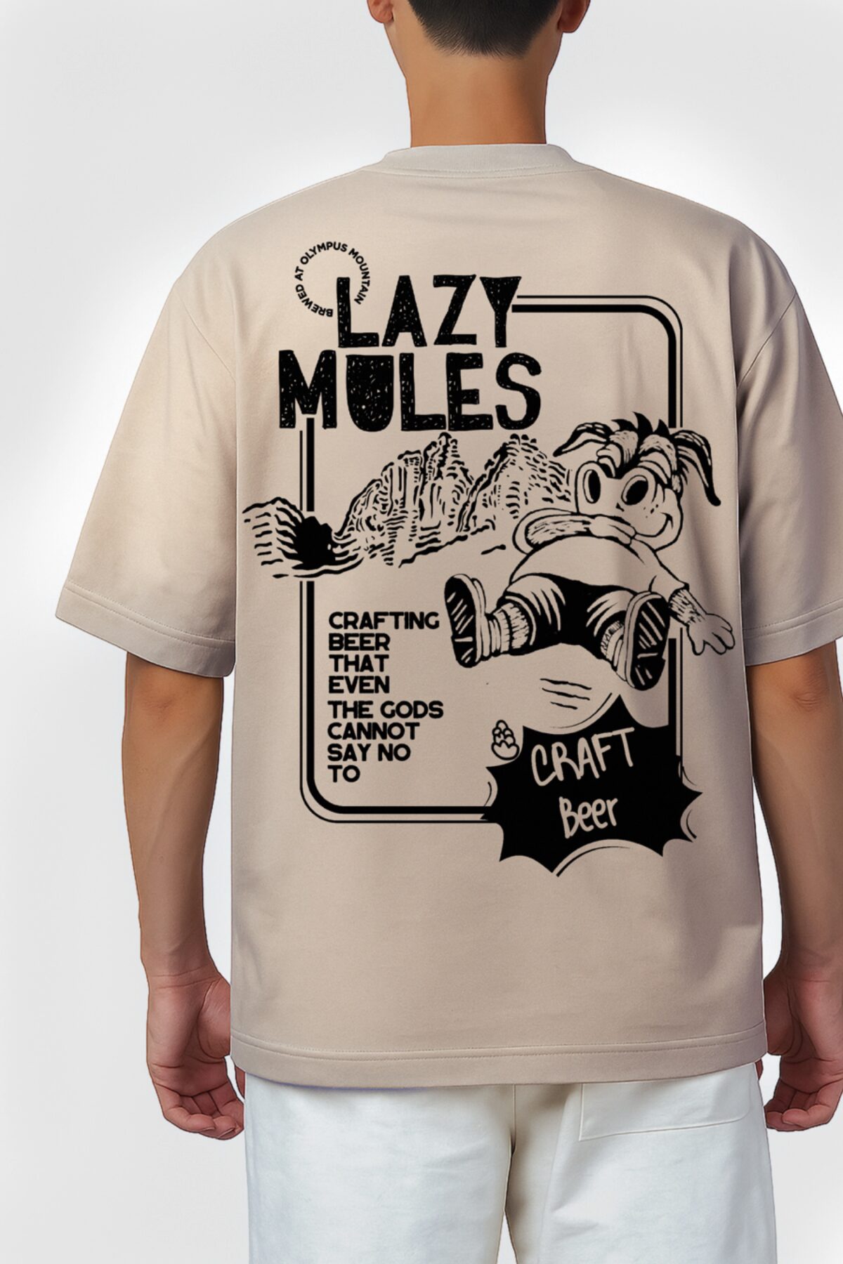 White Town Brewery - T-shirt - Back of beige top